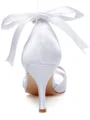 Women's Satin Peep Toe Stiletto Heel Silk Wedding Shoes