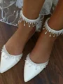 Women's PU With Tassel Closed Toe Flat Heel Wedding Shoes