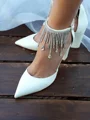 Women's PU With Tassel Closed Toe Chunky Heel Wedding Shoes