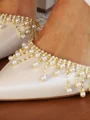 Women's PU With Ankle Strap Peep Toe Chunky Heel Wedding Shoes