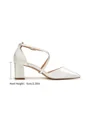 Women's Satin Closed Toe Chunky Heel Wedding Shoes