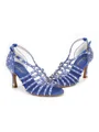 Women's Satin Peep Toe With Rhinestone Stiletto Heel Shoes