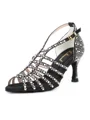Women's Satin Peep Toe With Rhinestone Stiletto Heel Shoes