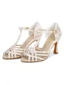 Women's Satin Peep Toe With Rhinestone Stiletto Heel Shoes