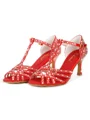 Women's Satin Peep Toe With Rhinestone Stiletto Heel Shoes