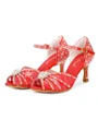 Women's Satin Peep Toe With Rhinestone Stiletto Heel Shoes