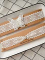 Sweet Bridal/Feminine Lace With Imitation Pearl Garters