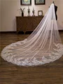 Luxurious Tulle With Lace Long Wedding Veils