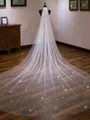 Gorgeous Tulle One-Tier Cathedral Bridal Veils With Sequins