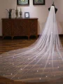 Gorgeous Tulle One-Tier Cathedral Bridal Veils With Sequins