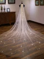 Gorgeous Tulle One-Tier Cathedral Bridal Veils With Sequins