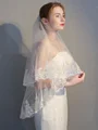 Charming 2 Layer Tulle With Lace Wedding Veils