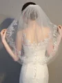 Attractive 2 Layer Tulle With Lace Wedding Veils
