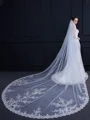Graceful Tulle One-Tier Cathedral Bridal Veils With Applique
