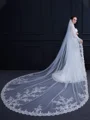 Graceful Tulle One-Tier Cathedral Bridal Veils With Applique