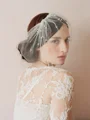 One-tier Cut Edge Birdcage Veils With Imitation Pearls