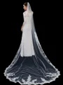 Elegant Tulle One-Tier Cathedral Bridal Veils With Applique