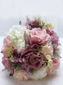 Delicate Round Silk Flower Bridal Bouquets