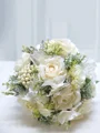 Delicate Round Silk Flower Bridal Bouquets