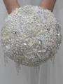 Charming Round Satin Bridal Bouquets
