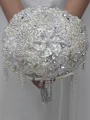 Charming Round Satin Bridal Bouquets