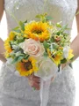 Pretty Free-Form Silk Flower Bridal Bouquets
