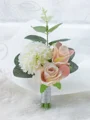 Elegant Free-Form Silk Flower Boutonniere(Sold in a single piece)