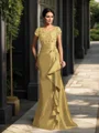 Trumpet/Mermaid Scoop Sweep Train Taffeta Mother of the Bride Dresses With Beading