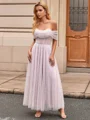 A-line Off-the-Shoulder Pleated Ankle-Length Corset Dress