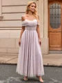 A-line Off-the-Shoulder Pleated Ankle-Length Corset Dress