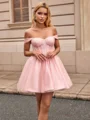 A-line Off-the-Shoulder Short/Mini Corset Dress