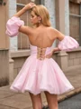 Ball-Gown Sweetheart Short Sleeves Short/Mini Dress