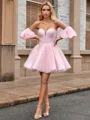 Ball-Gown Sweetheart Short Sleeves Short/Mini Dress