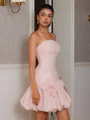 Sheath Straight Flower Short/Mini Organza Corset Dress