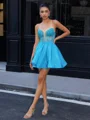 Ball-Gown Sweetheart Beading Short/Mini Taffeta Corset Dress