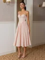 A-line Sweetheart Bow Tea-Length Corset Dress