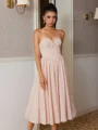 A-line Sweetheart Bow Tea-Length Corset Dress