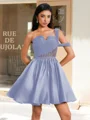 Ball-Gown One-Shoulder Pleated Short/Mini Satin Corset Dress