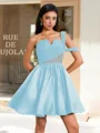 Ball-Gown One-Shoulder Pleated Short/Mini Satin Corset Dress