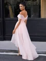 A-line Off-the-Shoulder Pleated Asymmetrical Corset Dress
