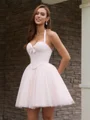 Ball-Gown Halter Bow Short/Mini Corset Dress
