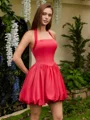 Ball-Gown Halter Bow Short/Mini Dress