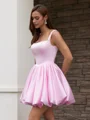 Ball-Gown Straps Short/Mini Satin Dress