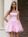 Ball-Gown Straps Short/Mini Satin Dress