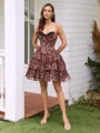 A-line Sweetheart Cascading Ruffles Short/Mini Corset Dress