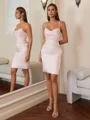Sheath Spaghetti Straps Pleated Short/Mini Corset Dress