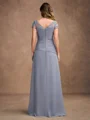 A-Line/Princess Chiffon Applique Sweetheart Short Sleeves Floor-Length Mother of the Bride Dresses