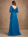 A-Line/Princess Chiffon Ruched V-neck 1/2 Sleeves Floor-Length Mother of the Bride Dresses