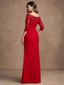 A-Line/Princess Stretch Crepe Lace Off-the-Shoulder 3/4 Sleeves Floor-Length Mother of the Bride Dresses