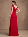 Sheath/Column Stretch Crepe Beading V-neck Sleeveless Floor-Length Mother of the Bride Dresses